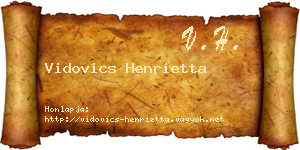 Vidovics Henrietta névjegykártya