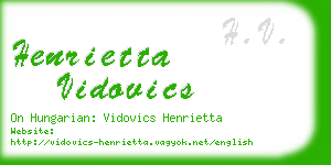 henrietta vidovics business card